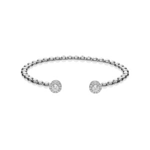 Halo Spiral Bracelet, white gold