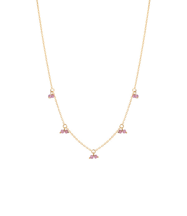 Custom Necklaces Duo Gems Necklace, yellow gold for a luxurious style