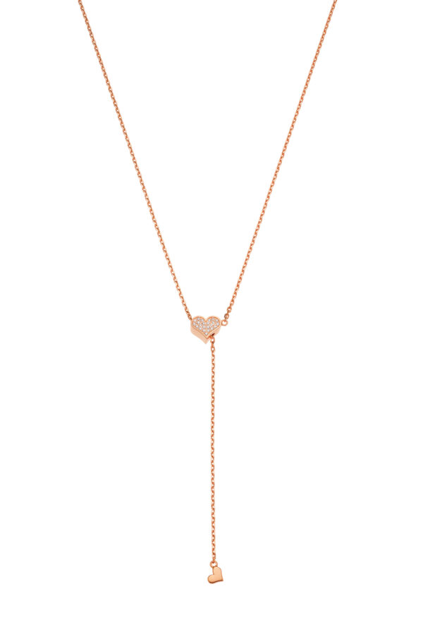 Necklaces Heart Transformer Necklace, diamonds, rose gold with fast delivery from Guzema