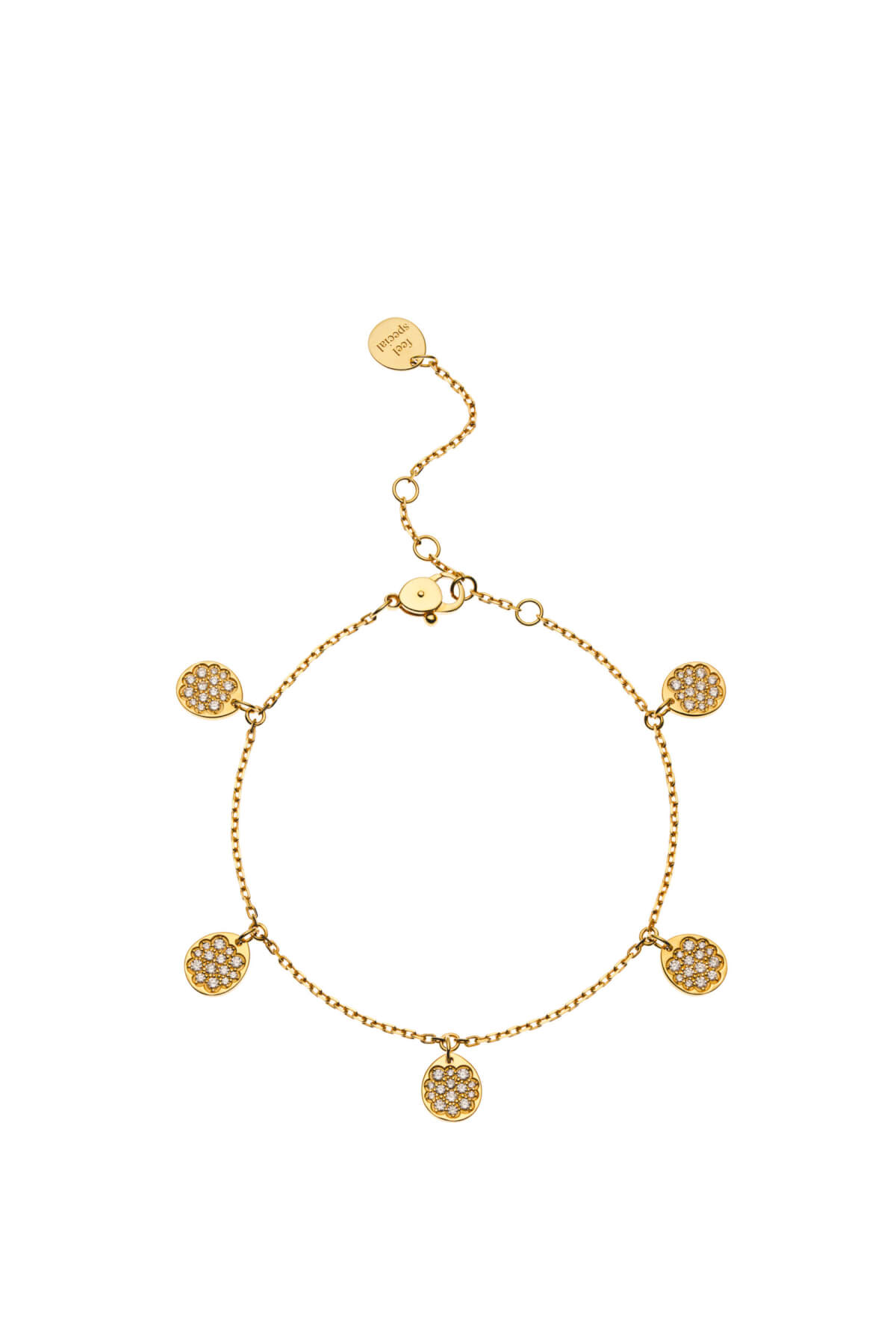 Bracelets Flats Quintet Bracelet, diamonds, yellow gold for everyday elegance