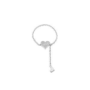 Heart Transformer Ring, diamonds, white gold