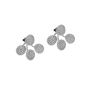 Tetra Flat Earrings, diamonds, white gold