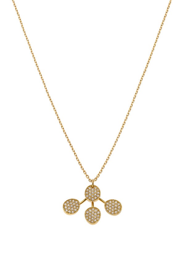 Exclusive Necklaces Petal Flat Necklace, diamonds, yellow gold from Guzema