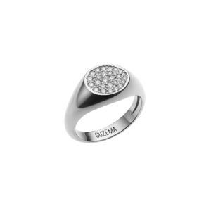 Signet Ring, diamonds, white gold