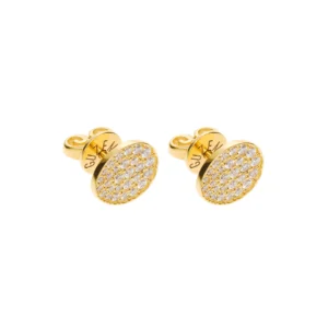 Flat Earrings, diamonds, yellow gold