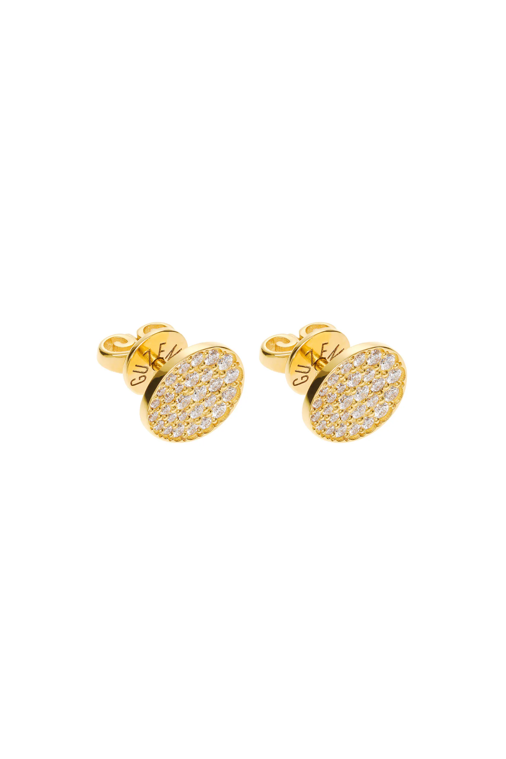 Earrings Flat Earrings, diamonds, yellow gold for a unique and sophisticated look