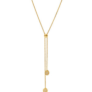 Flats Tie Necklace, diamonds, yellow gold