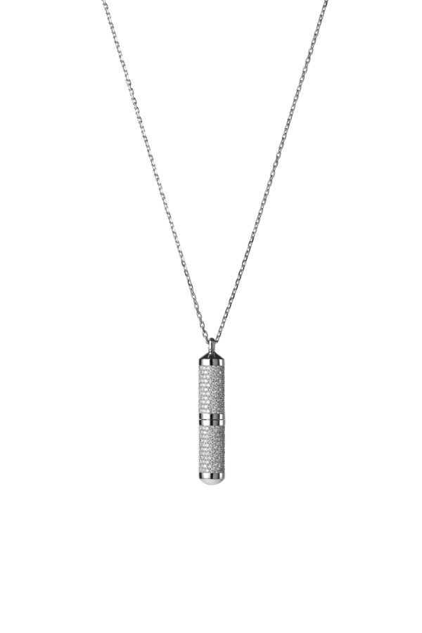 Necklaces Mini Capsule Necklace, diamonds, white gold with fast delivery from Guzema