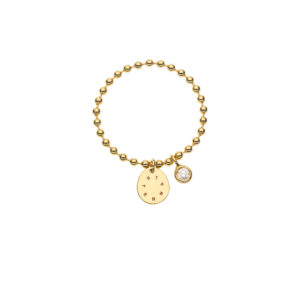 Eternal Flat and Diamond Ring, yellow gold