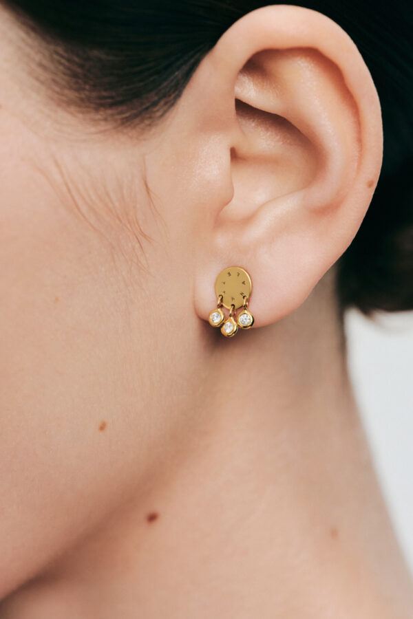 Earrings Trio Diamonds Eternal Earrings, yellow gold for a unique and sophisticated look