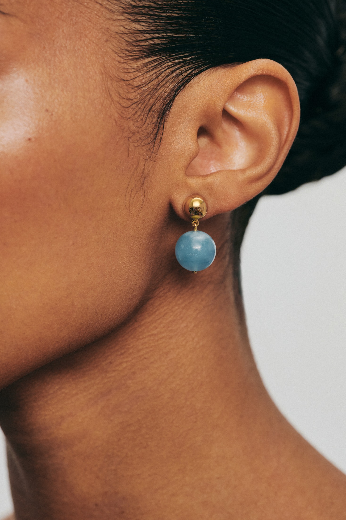Earrings Bold Celestial Blue Earrings, yellow gold for a unique and sophisticated look