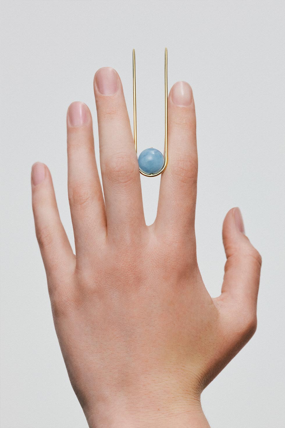 Gender-fluid Gift Card Celestial Blue Hairpin, yellow gold for versatile jewelry shopping