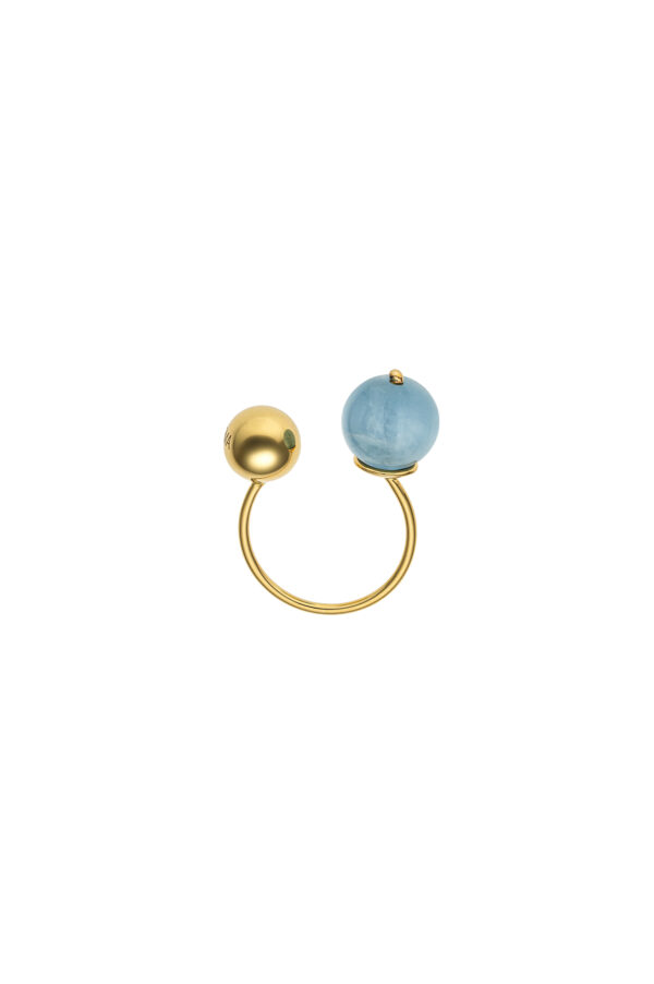 Rings Duo Celestial Blue Ring, yellow gold with modern design available now