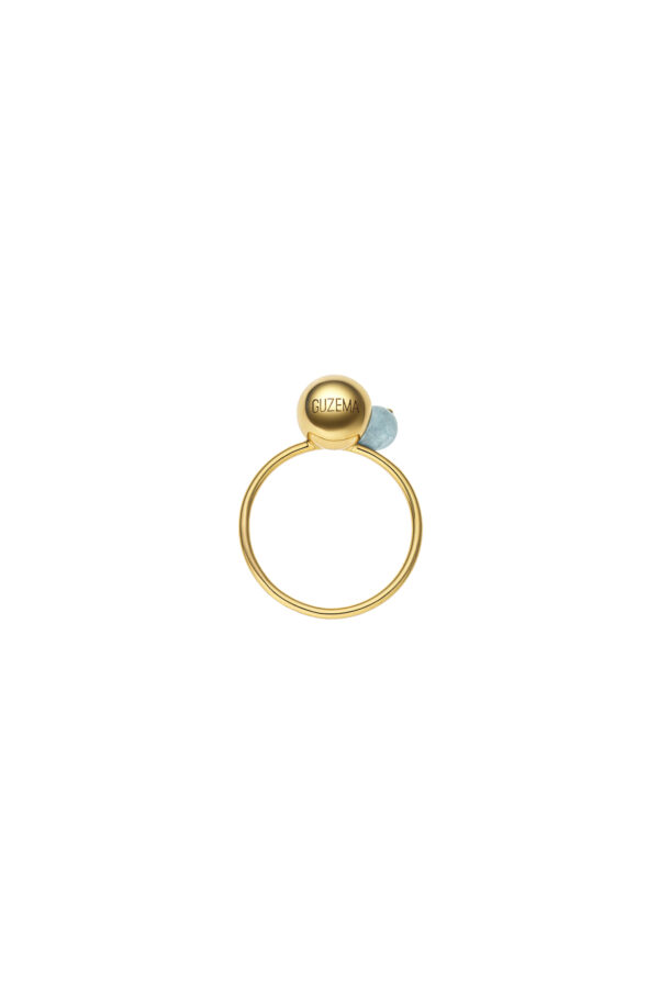 Rings Celestial Blue Ring, yellow gold with luxury craftsmanship from Guzema