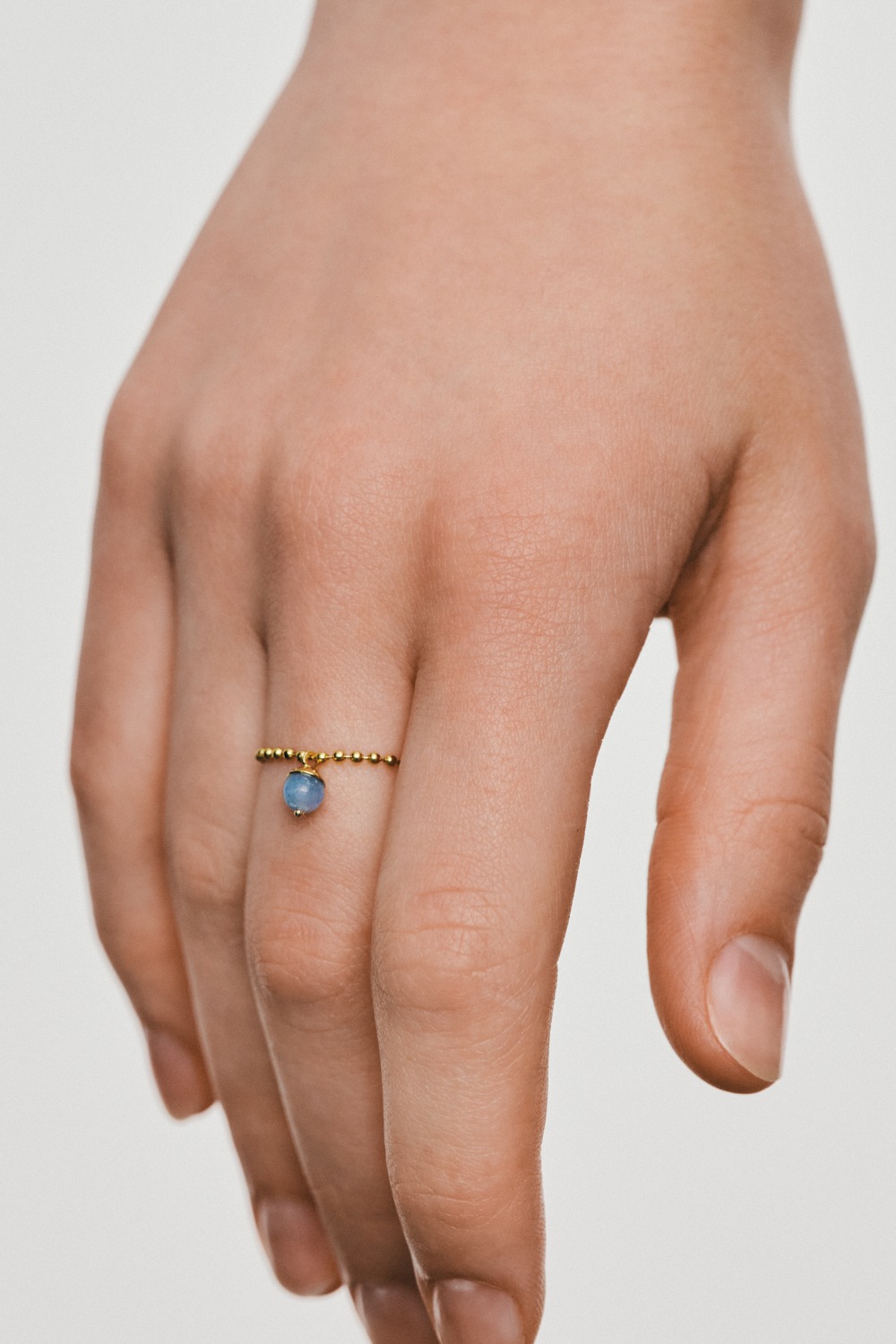 Rings Celestial Blue Pendant Ring, yellow gold with luxury craftsmanship from Guzema