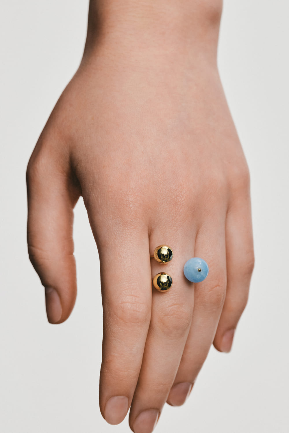 Rings Trio Celestial Blue Ring, yellow gold with modern design available now