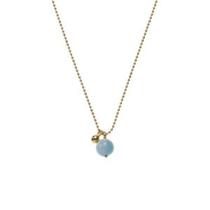 Celestial Blue Charm Necklace, yellow gold