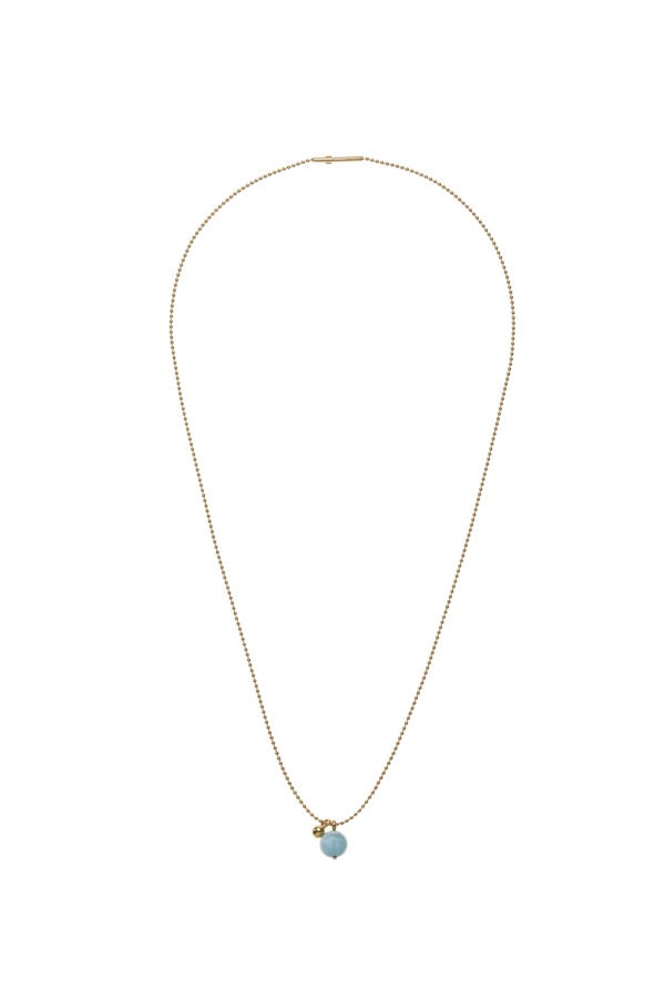 Custom Necklaces Celestial Blue Charm Necklace, yellow gold for a luxurious style