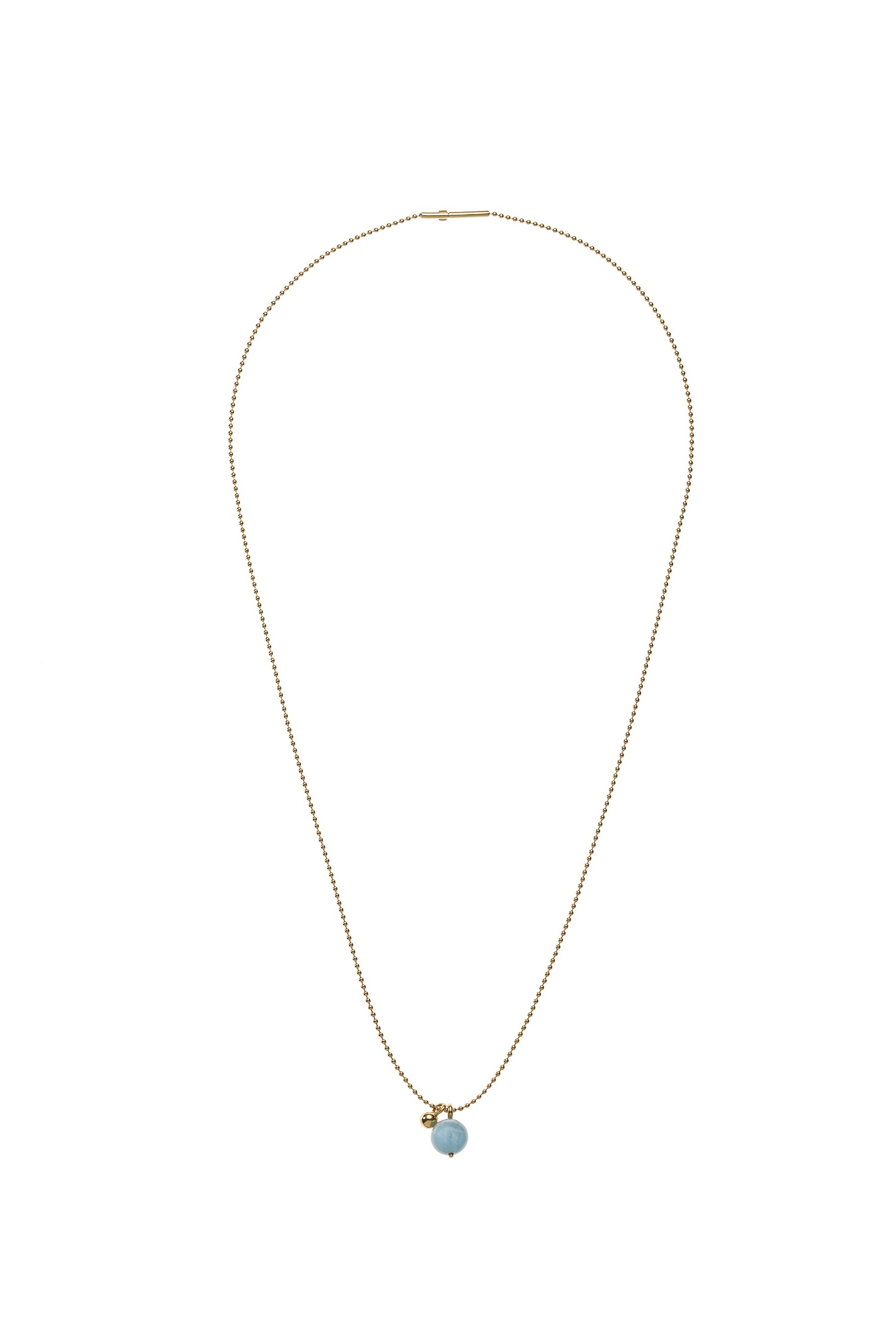 Custom Necklaces Celestial Blue Charm Necklace, yellow gold for a luxurious style