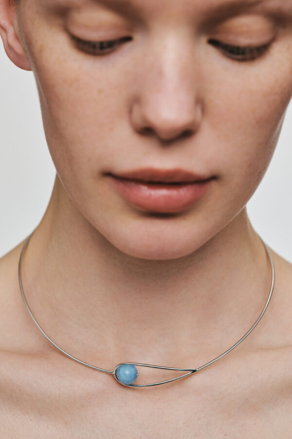 Chokers Celestial Blue Necklace, white gold with a unique touch from Guzema