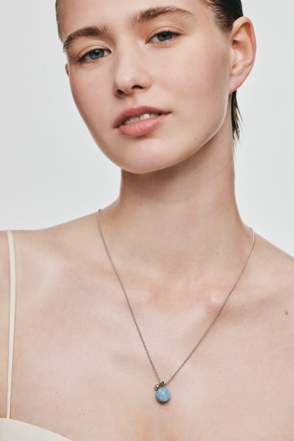 Exclusive Necklaces Celestial Blue Charm Necklace, white gold from Guzema