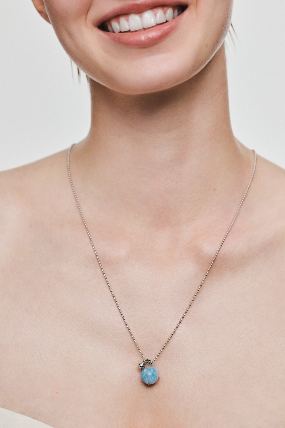 Necklaces Celestial Blue Charm Necklace, white gold with fast delivery from Guzema