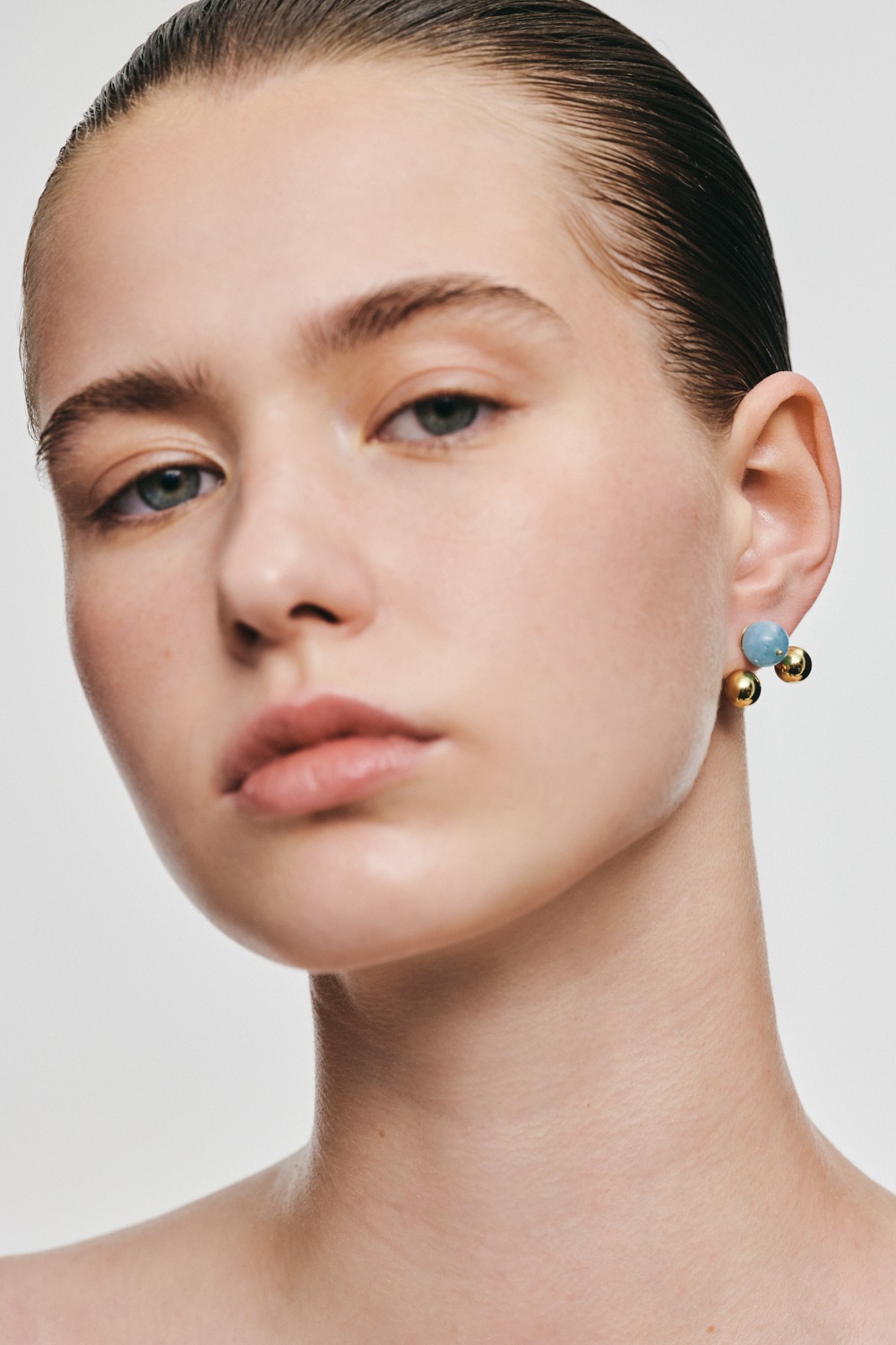 Earrings Trio Celestial Blue Earrings, yellow gold for stylish and elegant looks