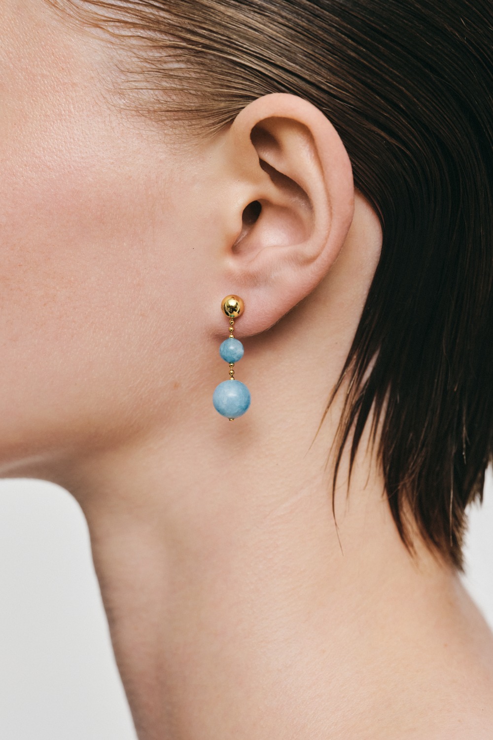 Earrings Celestial Blue Drop Earrings, yellow gold for a unique and sophisticated look