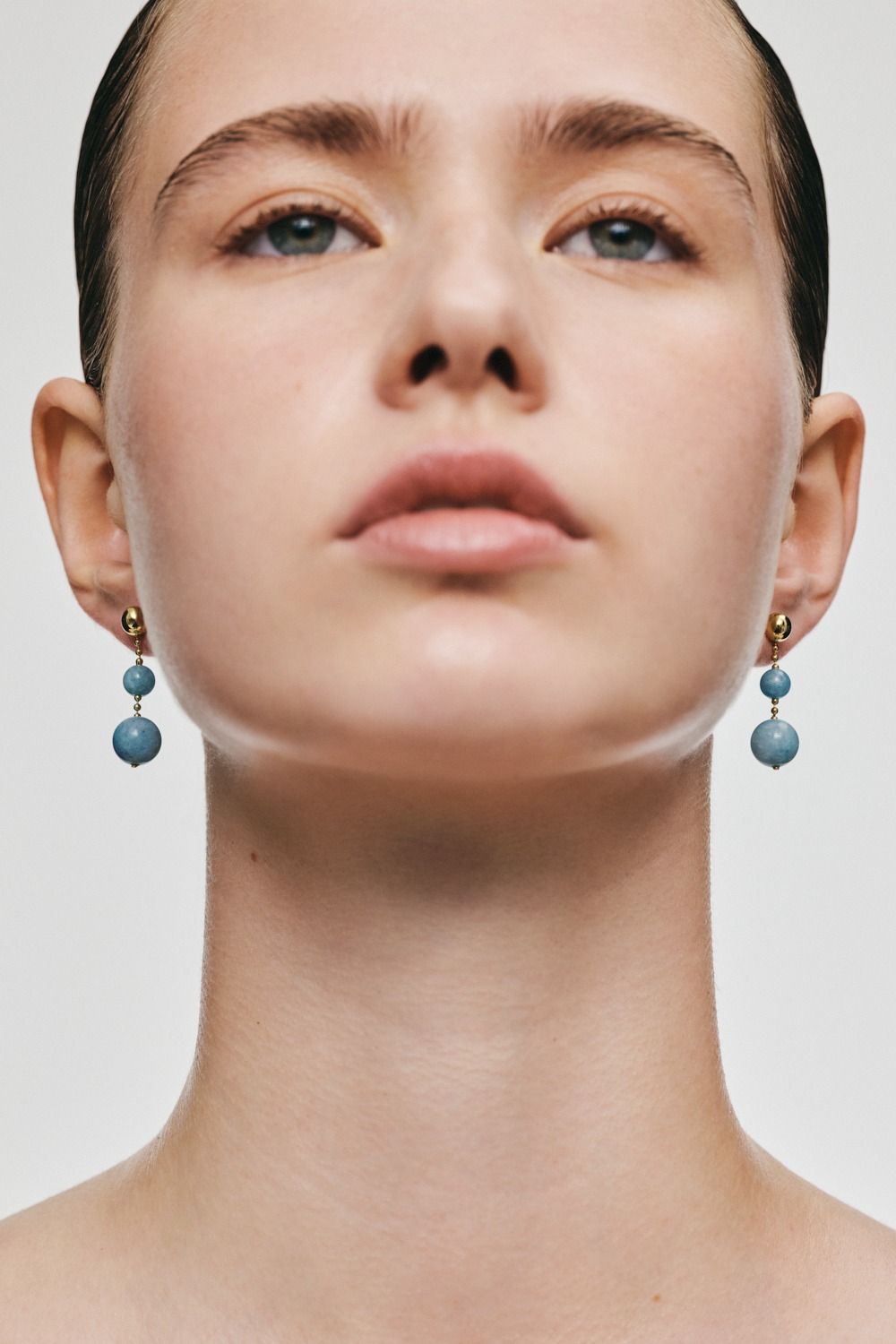 Earrings Celestial Blue Drop Earrings, yellow gold for a unique and sophisticated look