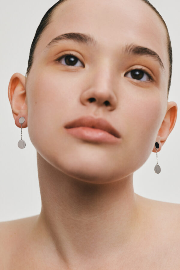 Earrings Flat Drop Earrings, white gold for stylish and elegant looks