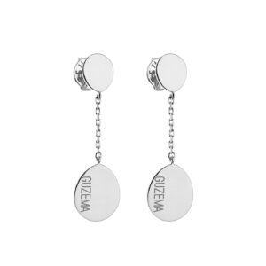 Flat Drop Earrings, white gold