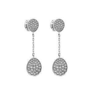 Flat Drop Earrings, diamonds, white gold