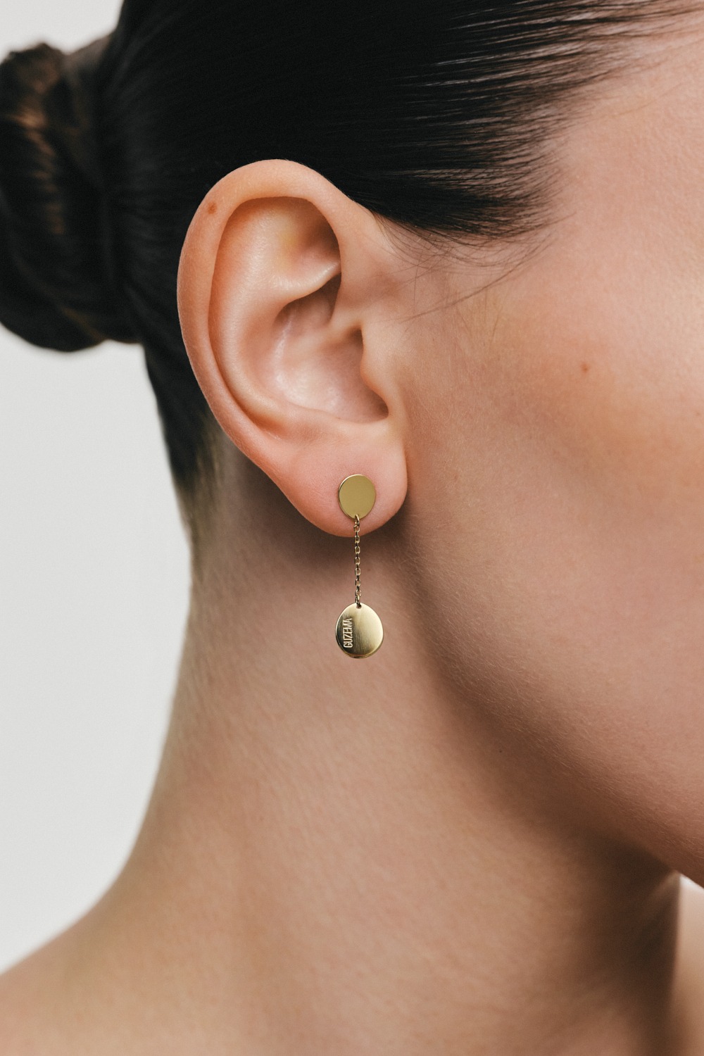 Earrings Flat Drop Earrings, yellow gold for stylish and elegant looks