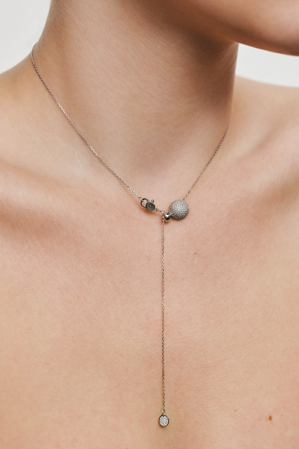 Exclusive Necklaces Semi-Orb Necklace, diamonds, white gold from Guzema