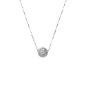 Semi-Orb Necklace, diamonds, white gold