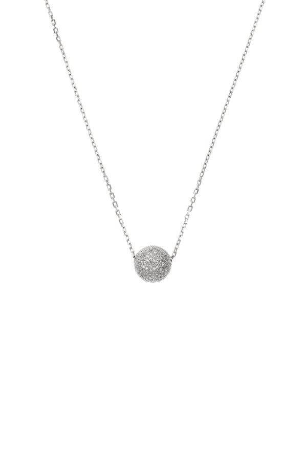 Custom Necklaces Semi-Orb Necklace, diamonds, white gold for a luxurious style