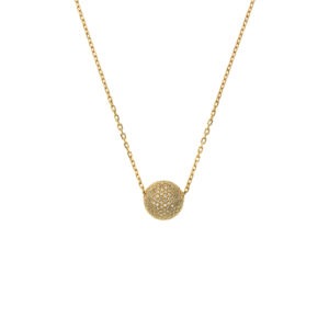 Semi-Orb Necklace, diamonds, yellow gold