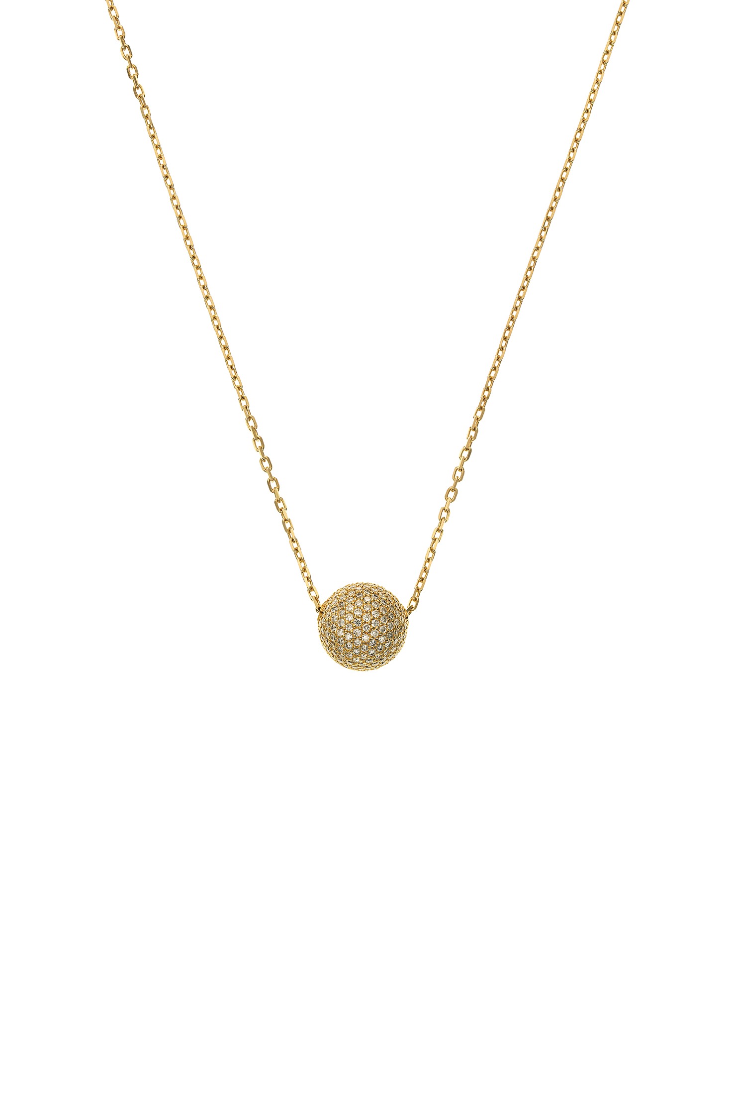 Necklaces Semi-Orb Necklace, diamonds, yellow gold with fast delivery from Guzema