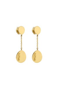 Earrings Flat Drop Earrings, yellow gold for stylish and elegant looks