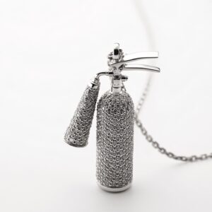 Bold Extinguisher Pendant, with diamonds, white gold