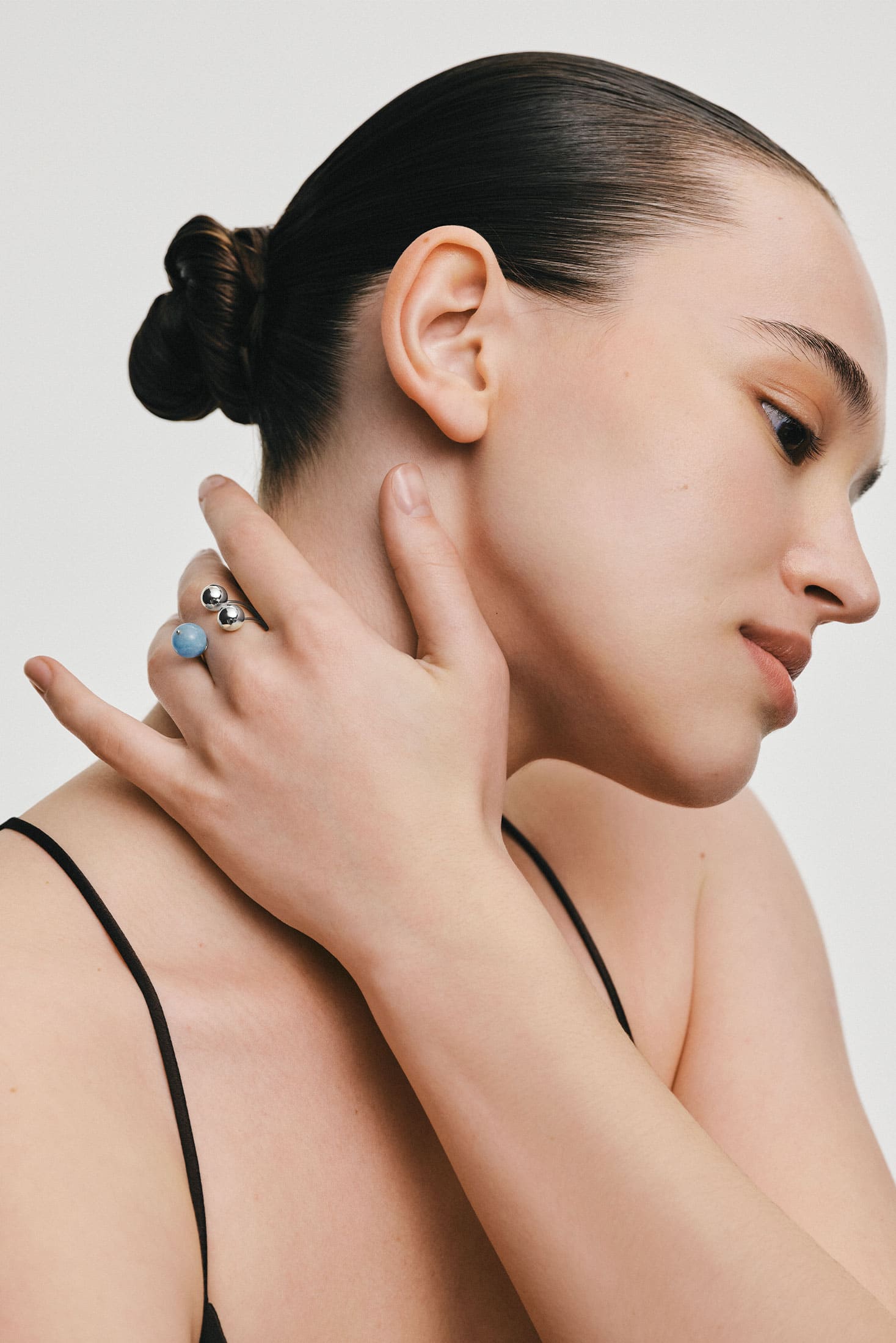 Rings Trio Celestial Blue Ring, white gold with luxury craftsmanship from Guzema