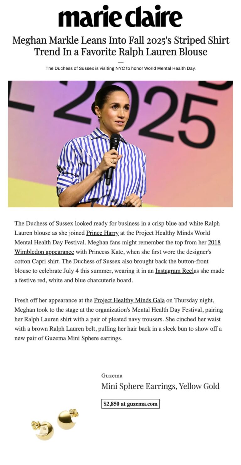 Meghan Markle Leans Into Fall 2025's Striped Shirt Trend In a Favorite Ralph Lauren Blouse