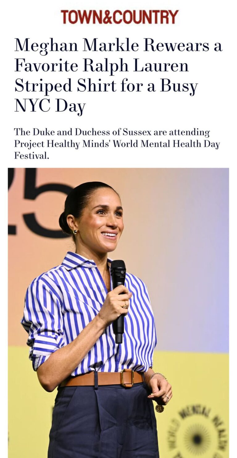 Meghan Markle Rewears a Favorite Ralph Lauren Striped Shirt for a Busy NYC Day