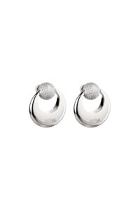 Earrings Moon and Sun Stud Earrings, diamonds, white gold with timeless design by Guzema