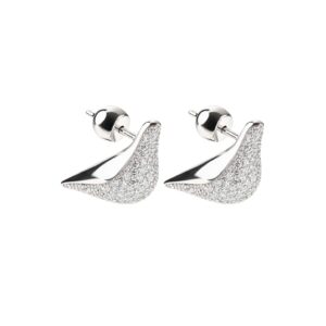 Bird Girl Stud Earrings, diamonds, white gold