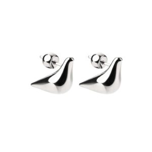 Bird Girl Stud Earrings, white gold