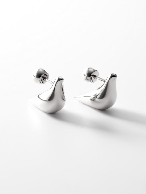 Earrings Bird Girl Stud Earrings, white gold for stylish and elegant looks
