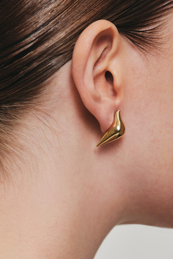 Earrings Bird Girl Stud Earrings, yellow gold for stylish and elegant looks