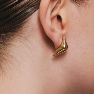 Bird Girl Stud Earrings, yellow gold