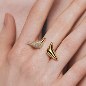 Bird Girl Ring, diamonds, yellow gold